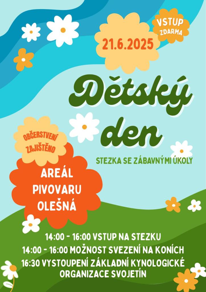 Plakát dětský den Olešná pivovar